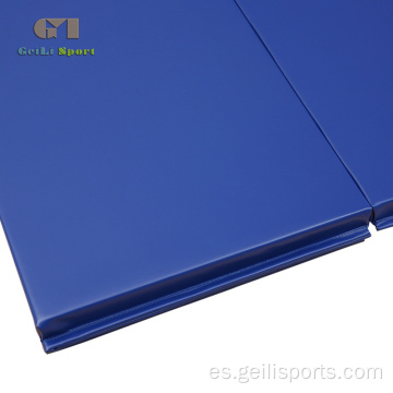 Colchoneta plegable para ejercicios de gimnasia azul gruesa